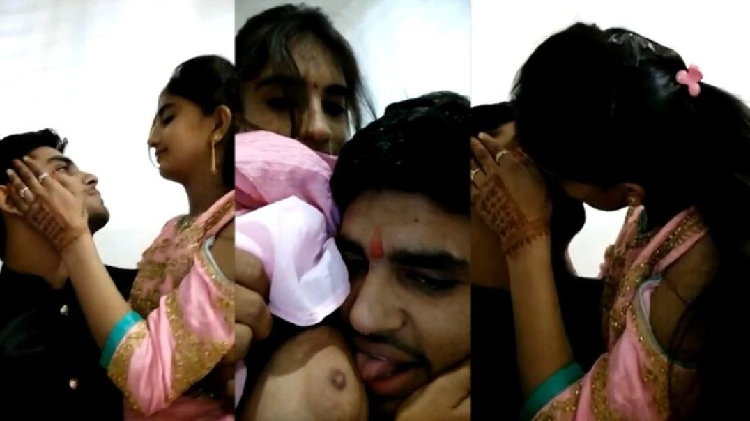 Naughty College Couple Kissing And Beautiful Boobs In Pink Salwar